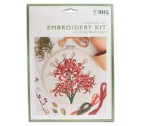 RHS The Royal Horticultural Society Embroidery Hoop Decoration Kit, Guernsey Lily, 8", 21cm, Embroidery Kits for Adults & Cross Stitch Kits for Adults Beginners, Gift Idea, with Embroidery Pattern