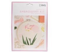 RHS The Royal Horticultural Society Embroidery Hoop Decoration Kit, Japanese Iris, 8", 21cm, Embroidery Kits for Adults & Cross Stitch Kits for Adults Beginners, Gift Idea, with Embroidery Pattern
