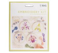 RHS The Royal Horticultural Society Embroidery Hoop Decoration Kit, Orchids Designs, (Pack of 4), Embroidery Kits for Adults & Adults Beginners, Gift Idea, Embroidery Pattern