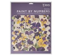 RHS The Royal Horticultural Society Paint by Numbers A3 with 14 Paints & 3 Brushes, Pansies Design, Multicoloured, Learn to Paint for Adults, Painting Craft
