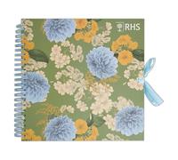 RHS The Royal Horticultural Society Wiro Bound Hardback Scrapbook, 40 Pages, White Paper, Edwards, 12" x 12", Multicoloured, With Coordinating Ribbon Closure And Wire Colours