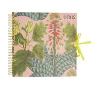 RHS The Royal Horticultural Society Wiro Bound Hardback Scrapbook, 40 Pages, White Paper, Succulents, 12" x 12", Multicoloured, With Coordinating Ribbon Closure And Wire Colours