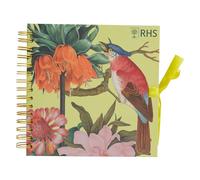 RHS The Royal Horticultural Society Wiro Bound Hardback Scrapbook, 40 Pages, White Paper, Tropical, 8" x 8", Multicoloured, With Coordinating Ribbon Closure And Wire Colours