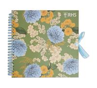 RHS The Royal Horticultural Society Wiro Bound Hardback Scrapbook, 40 Pages, White Paper, Edwards, 12" x 12", Multicoloured, With Coordinating Ribbon Closure And Wire Colours