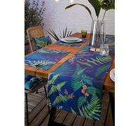 RHS Woodland Fern Indoor/ Outdoor Table Runner Navy