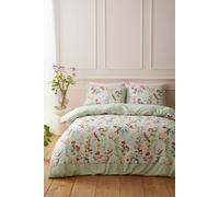 RHS x Catherine Lansfield 'Birds In Bloom' So Soft Duvet Cover Set in Green | Size: Single RHS x Catherine Lansfield Green Single