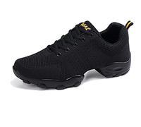 RHSMQ Men's Flying Woven Mesh Soft Bottom Fitness Dance Shoes - Four Seasons Sports Shoes (44, Black)