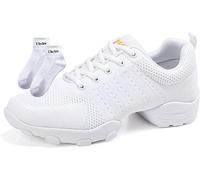 RHSMQ Men's Flying Woven Mesh Soft Bottom Fitness Shoes - Four Seasons Dance & Sports Shoes (43, White)