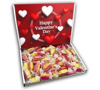 Rhubarb and Custard Happy Valentines Day Sweets Gift Box Hamper (RED VALENTINES FRONT)