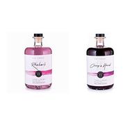 Rhubarb Handmade Gin Liqueur 70cl - Classic Premium Craft Gin - 20% ABV & Original Bakewell Cherry & Almond Handmade Gin Liqueur 70cl - Premium Craft Gin - 20% ABV