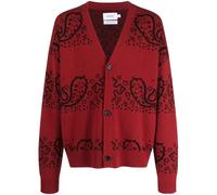 RHUDE bandana-jacquard cardigan - Red XL