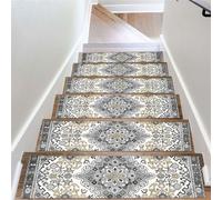 RHUDIE 15 Pack Non-Slip Carpet Stair Treads, (8 x 30 Inches) Stair Carpet Rugs Carpet Stair Treads Non-Slip Stair Carpet Rugs Self Adhesive Stair Treads Provided Kids Elders and Pets Friendly(G)