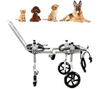 RHUDIE Dog Wheelchair, Four-Wheel Adjustable Dog Wheelchair for Dog Front and Rear Leg Rehabilitation Body Support Wheelchair(XXS)