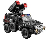 RHUIMEI For 2025 New Large Alloy Explosion-proof SWAT 110 Off-road Vehicle Armored Police Vehicle(Black1)
