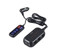 RHUNDO RS-21S 3-way Car Cigarette Lighter Splitter/Adapter/Charger + 2 USB 3.4Amp, with Remote Touch Sensor Switch