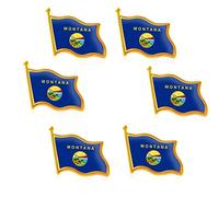 Rhungift 6Pack Set America Star Patriotic Lapel Pins Bulk -1” Metal US Province Souvenir For Hat Bag Gifts, Montana, 0.85x1inch