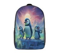 RHUSDIEOD Penguin 3D School Bag,Children's Cartoon Backpack Student Daypack,Outdoor Travel Kindergarten Boys Rucksack Personality Bag Backpacks 17inch