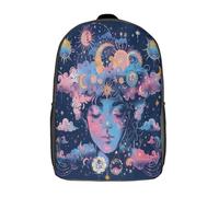 RHUSDIEOD Sun And Moon Backpack Kids School Bookbag School Bag 3D Printed Cartoon School Bag for Boys Elementary And Middle School Student Backpacks 17inch