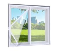 RHVOVNVOM 1pc White Wide 80/85/90/95/100cm Self-adhesive Window Mosquito Net Screen With Zipper Keeps Mosquitoes And Flies Out In Summer(Wide-95cm,High-110cm(white))