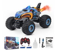 Rhybor Remote Control Car, 1:16 Scale RC Monster Truck Toy Vehicle with Spray Mist Music LED Lights, 2.4 GHz 20 Km/h High Speed Truck,Electric Toy Cars Best Gift for Age 4 5 6 7 8 9 Kids