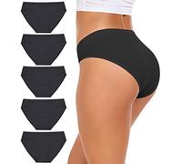 RHYFF Womens Underwear Breathable Mesh Bikini Panties Stay Fresh Ladies Panty Stretches Soft Hipster Briefs Comfortable Travel Underpants（R7002-Black-S）