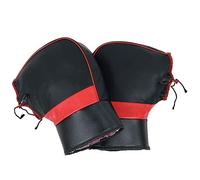 RHyikxuhp PU Cotton Motorcycle Handlebar Muffs Pair | Black Red 35x28cm 2 pcs: Winter Riding For Motorcycle Bike Scooter