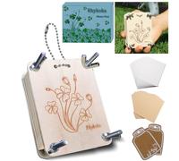 Rhykoka Pocket Flower Press, 6 Layers Mini Flowers Press Kit, Micro Flower Pressing, Portable Small Leaf Petal Preservation for Arts and Crafts Lovers (Silver)