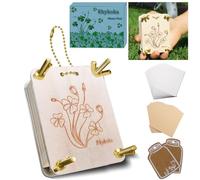 Rhykoka Pocket Flower Press, 6 Layers Mini Flowers Press Kit, Micro Flower Pressing, Portable Small Leaf Petal Preservation for Arts and Crafts Lovers (Gold)