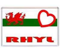 Rhyl - Love Wales/Welsh Flag Towns & Cities - 96 x 67mm Jumbo Fridge Magnet