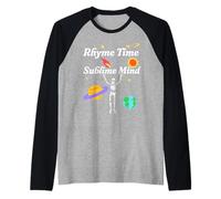 Rhyme Time Sublime Mind Cosmic Skeleton Design Raglan Baseball Tee