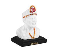 Rhymestore Ceramic Idol for Car Dashboard Sai Baba Statue Idol God of Success and Luck Diwali Gifts_White