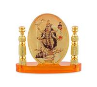Rhymestore Kali MATA Oval Shaped Murti for Car Dashboard, Office Table, Home, Mandir | Idol Statue Showpiece Decor Sculpture for Gift (RYM-KaliMata_Oval_Piller)