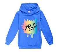 Rhymh Girls Moriah Elizabeth Hoodies Kids Ranboo Crown Sweatshirts Top Moriah Elizabeth Merch (blue,160cm,11 Years,12 Years)