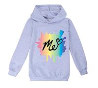 Rhymh Girls Moriah Elizabeth Hoodies Kids Ranboo Crown Sweatshirts Top Moriah Elizabeth Merch (grey,160cm,11 Years,12 Years)