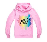 Rhymh Girls Moriah Elizabeth Hoodies Kids Ranboo Crown Sweatshirts Top Moriah Elizabeth Merch (pink,160cm,11 Years,12 Years)