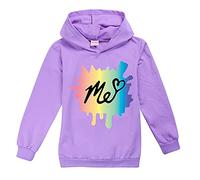 Rhymh Girls Moriah Elizabeth Hoodies Kids Ranboo Crown Sweatshirts Top Moriah Elizabeth Merch (purple,160cm,11 Years,12 Years)