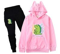 Rhymh Girls Moriah Elizabeth Hoodies Set Boys Hoody Top Sweatshirts Ranboo Crown Moriah Elizabeth Merch (pink,170cm,13 Years,14 Years)