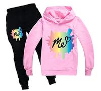 Rhymh Girls Moriah Elizabeth Hoodies Set Boys Hoody Top Sweatshirts Ranboo Crown Moriah Elizabeth Merch (pink,160cm,11 Years,12 Years)
