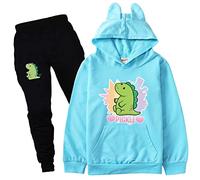 Rhymh Girls Moriah Elizabeth Hoodies Set Boys Hoody Top Sweatshirts Ranboo Crown Moriah Elizabeth Merch (light blue,140cm,7 Years,8 Years)