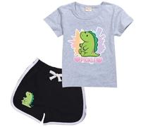 Rhymh Girls Moriah Elizabeth T-Shirt+Shorts 2Pcs Set Kids Moriah Elizabeth Merch Jogging Suit Set (Grey,130cm,5 Years,6 Years)