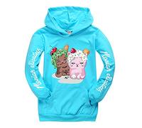 Rhymh Moriah Elizabeth Boys Girls Pocket Hoodies Uk Hoody Top Ranboo Crown Moriah Elizabeth Merch (light blue,170cm,13 Years,14 Years)