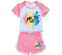 Rhymh Moriah Elizabeth Tracksuits T Shirt and Shorts 2pcs Set for Girls Boys Moriah Elizabeth Merch T Shirt Outfits (Pink,150cm,9 Years,10 Years)