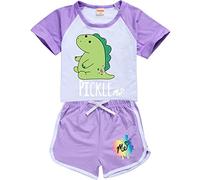 Rhymh Moriah Elizabeth Tracksuits T Shirt and Shorts 2pcs Set for Girls Boys Moriah Elizabeth Merch T Shirt Outfits (Purple,130cm,5 Years,6 Years)