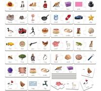 Rhyming Puzzles, 26 Groups Rhyming Word Cards Phonics Matching Game Self-Correcting Puzzle Early Childhood Learning Card for Kindergarten Preschool