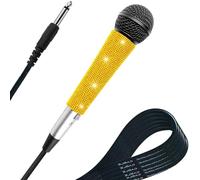 RhymKawa 58 Vocal Microphone with XLR Cable, Black Die-Cast Body and Sparkle Gold Handle Sleeve for KTV, Singing, DJ, Church, Presentation, Recording