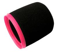 RhymKawa Black Pop Filter Compatible with Shure MV7 MV7+ MV7X Mic - High Density Foam Windscreen Replacement with Cute Pink Retainer Ring Accent for Streamer Desk Setup