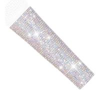 RhymKawa Crystal AB Mixing Colored Mic Handle Sleeve for Wired Microphone SM58LC, Beta 58at, Rhinestones Shining on Tours & TV Shows (Mic Not Included)