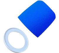 RhymKawa Custom Color Kit Compatible with Shure MV7 MV7+ MV7X Mic - Sapphire Blue Foam Cover and White Retainer Rings, High Density Pop Filter Shield for Aesthetic Desk Setup