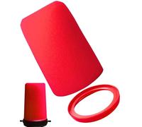 RhymKawa Custom Colored Foam Microphone Windscreen with Seal Ring for Shure SM7B, SM7dB, MV7 - POP Filter RK345B Stylish Replacement (Red)