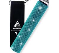 RhymKawa Microphone Cover for Shuer Wireless Microphone SM58, Beta58 Series Decorative Cyan Sleeve Replacement, Bling on Party Live Steam TV Stage Show Event Sparkly, Lake Blue (Mic Not Included)